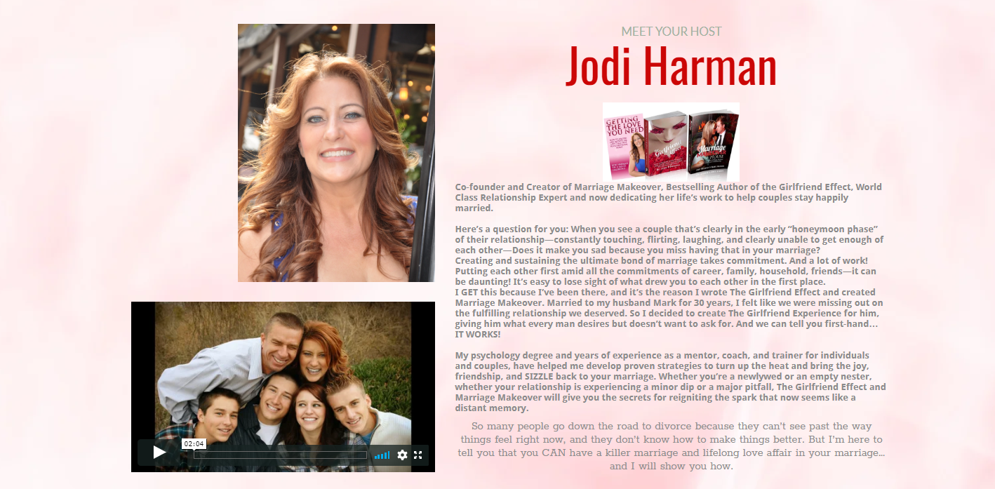 A picture of jodi harma and her family.